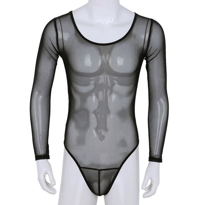 YIZYIF Sexy Homme Body Transaprent Lingerie Mesh Erotique Sous Vêtement