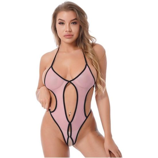 Iefiel Femme Body String Sexy Lingerie De Nuit Combinaison Ouvert