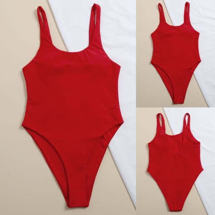 Maillot De Bain Bikini Taille Haute Sexy Dos Nu Siamois Pour Femme
