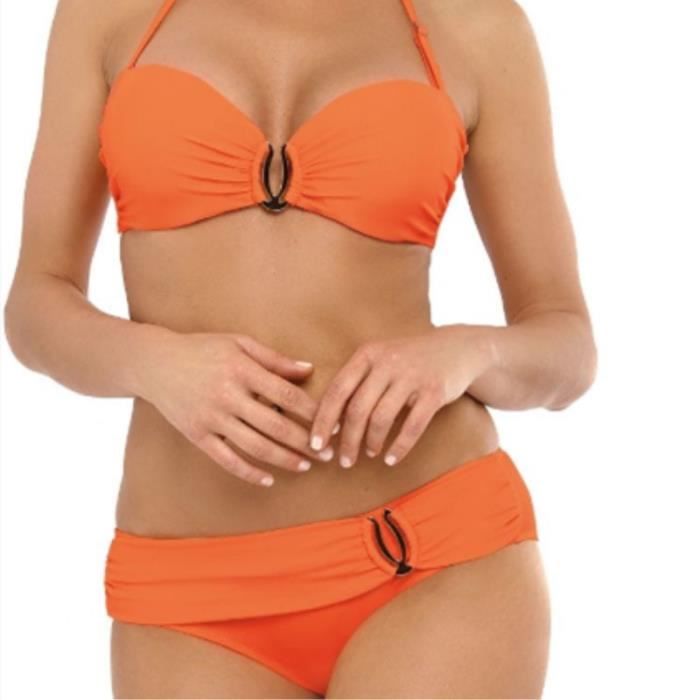 Maillot de bain femme Bikini séparé deux pièces Type orange