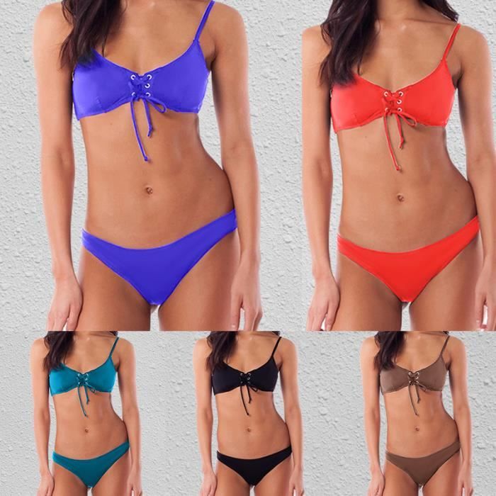 Maillots De Bain Femmes Pi Ces Sexy Bikini Classique Mode Boheme Noir