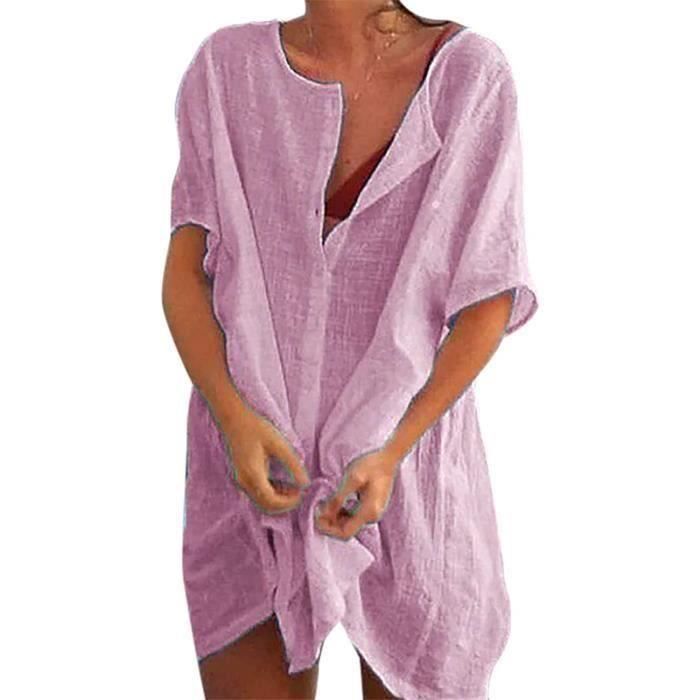 Huixin Femmes Robe De Plage Col Rond Bikini Ete Casual Cache Maillots