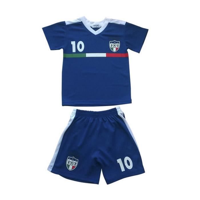 Ensemble De Vetements De Football - Tenue De Football - NPZ - Ensemble short et maillot de foot enfant Italie bleu Taille de 4 à 14