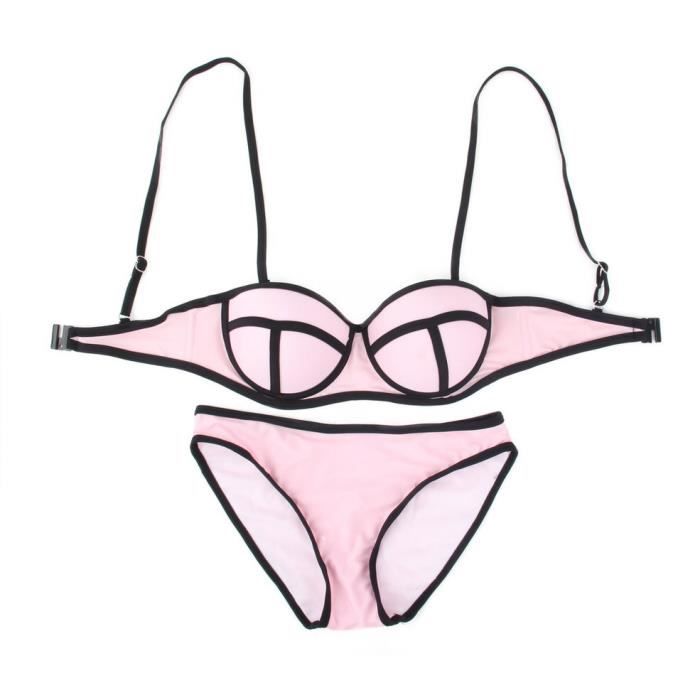 Maillot de bain Bandage plage Bikini ensemble push up rembourré soutien