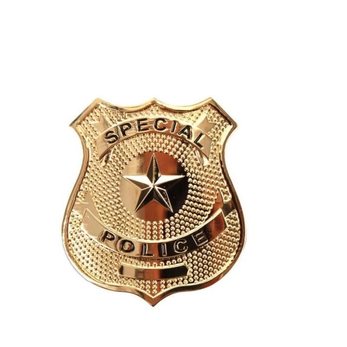 BADGE - INSIGNE ETOILE SPECIAL POLICE GOLD AVEC ATTACHE EPINGLE AIRSOFT