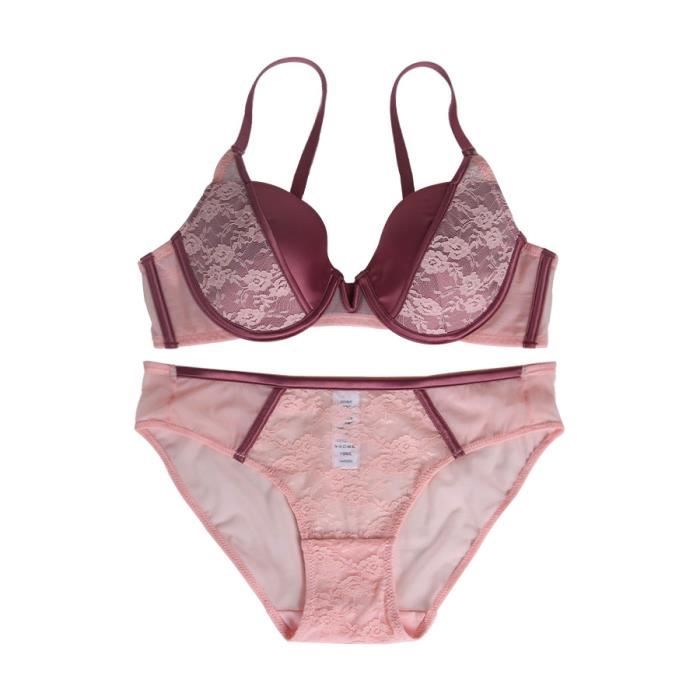 Ensemble Lingerie Femme Dentelle Vintage Colour Blocking Anneau En