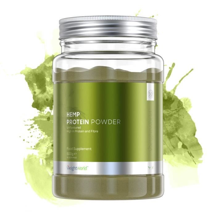 PROTÉINE DE CHANVRE - Poudre Proteine de Chanvre - Origine Naturelle - Gain Musculaire - Performance Physique - Oméga 3,6, 9 - Ri