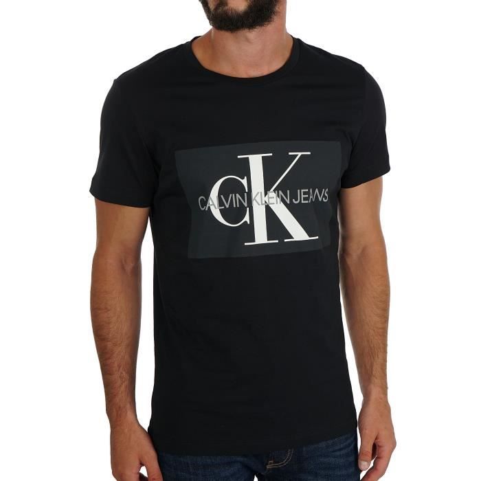 T-Shirt Calvin Klein noir pour hommes. J30J307842 099.