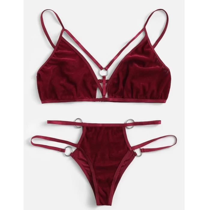 Coordonnes Ensemble Lingerie Nouveau Sexy Women Ring Linked Velvet