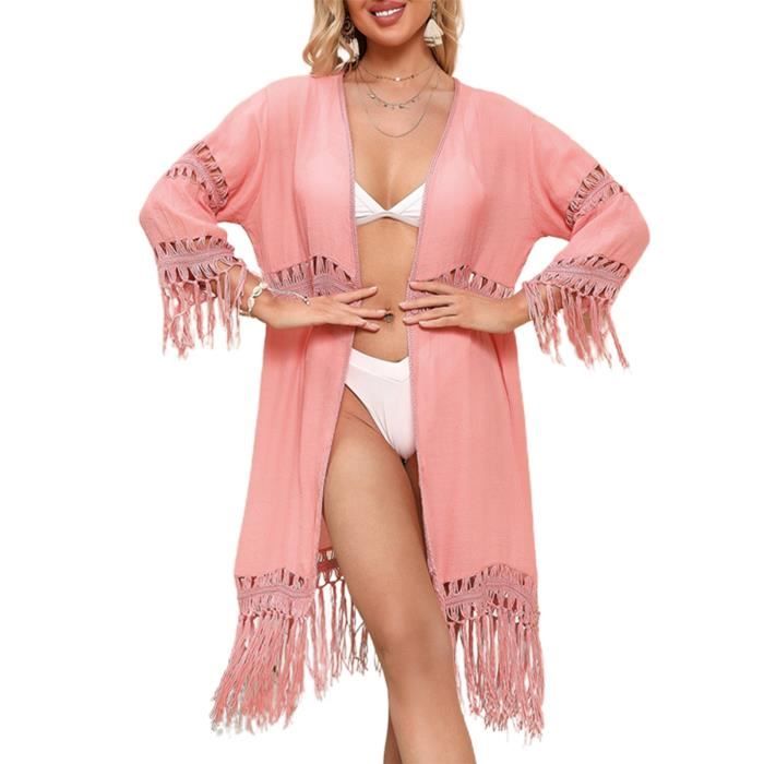 Bloomer Cache Couche Bikini Cover Up Hollow Out Tassels Dames Robe De