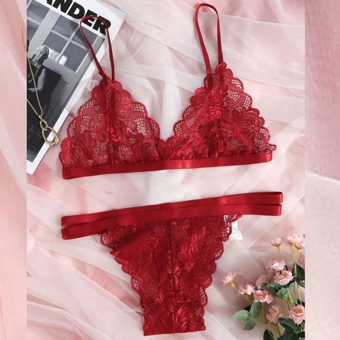 Femmes Mode L Gante Lingerie Sexy Dentelle Noire Gaze Sous V Tements