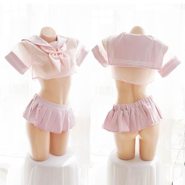 Uniforme Tudiant Japonais Doux Mignon Kawaii Sous V Tements Sexy Anime Lingerie Ensemble Maille