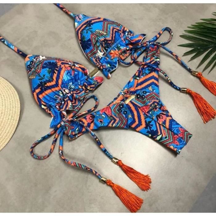 Maillot De Bain Ensemble Deux Pi Ces Br Siliennes Bikini Pour Femmes String Rembourr