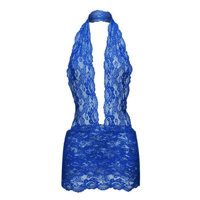 Nouvelles Femmes Dentelle Teddy Lingerie Sexy Deep V Halter One Piece