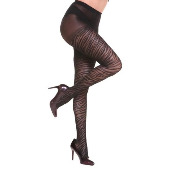 Collants Femme Fantaisie Noir Motifs Z Bre Taille Unique Lingerie Femme