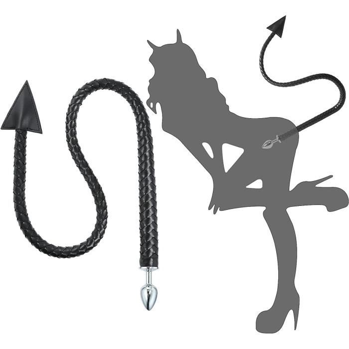 Plug Anal Bondage Métal Perles Anales Plug Anal Queue Démon Fouet Bdsm