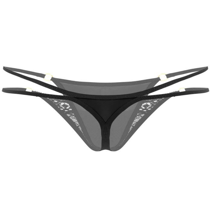Yizyif Sissy String Homme Sexy Dentelle Tanga G String Thong Bikini