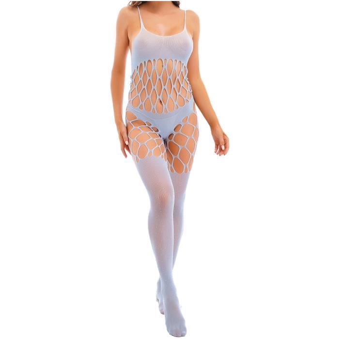 YONGHS Lingerie Sexy Femme Coquine Hot Bodystocking Résille Collant