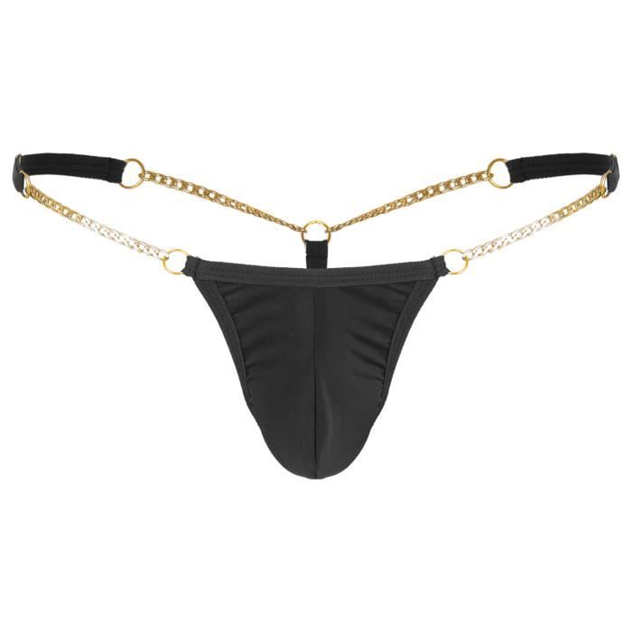 Iiniim String Taille Basse Hommes Bulge Pouch G String Sous Vêtement Tanga Jockstrap Thong Gay