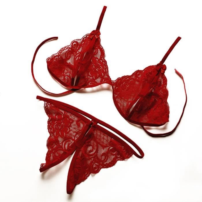Ensemble De Sous V Tements En Dentelle Transparente Pour Femmes Lingerie Teddy Soutien Gorge