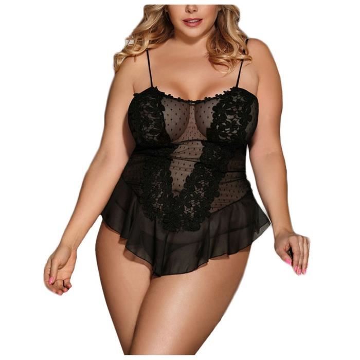 Sexy Plus Size Femmes Broderie Dentelle Sexy Lingerie Pyjamas V Tements