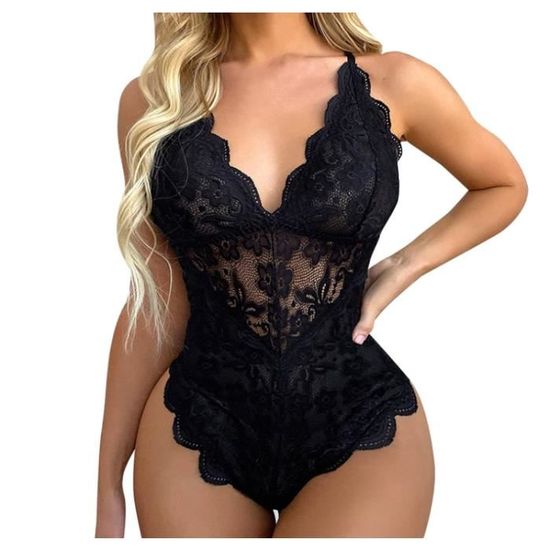 Générique Femmes Lingerie Sexy Mode Combinaison Dos Nu Dentelle