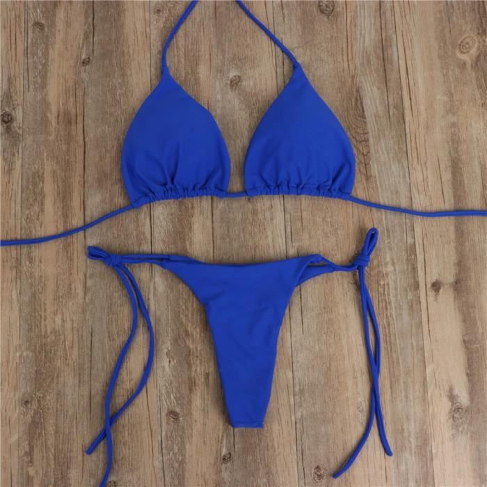 Bikini Swimsuit Maillot De Bain Micro Solide Pour Nouvelle Frzvue A