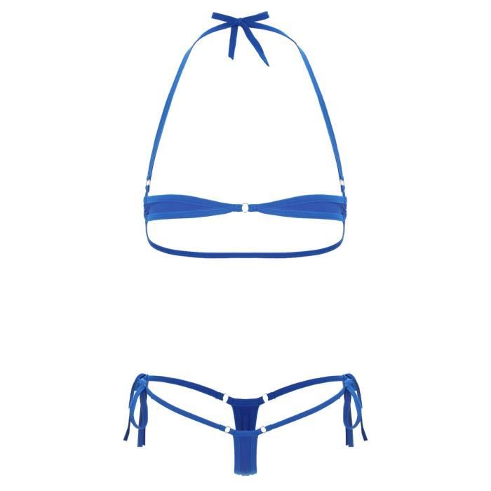 Iixpin Ensemble Lingerie Femme Sexy Micro Bikini Ficelle Dos Nu Thong G