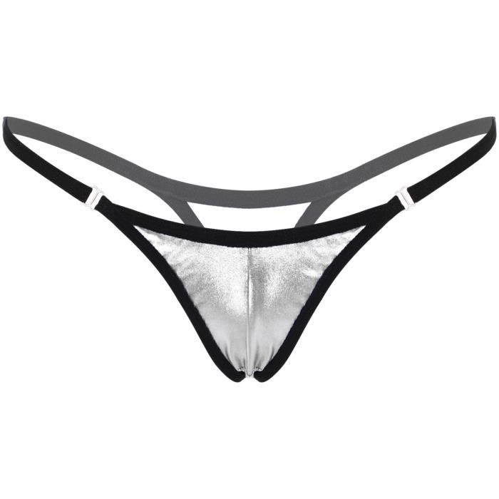 Yoojia Mini String Ficelle Femme M Tallique Brillant Micro String Sexy Bikini Tanga Thong T Back