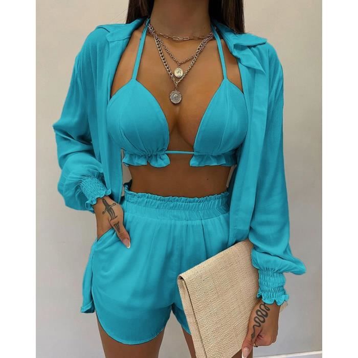 Bikini Swimsuit Maillot De Bain Imprim Floral Pour Ensemble Frgg
