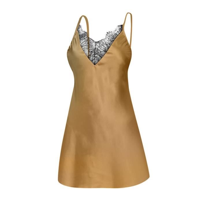 Mesdames Mode Lingerie Sexy Satin Vêtements de Nuit Confortables Sous