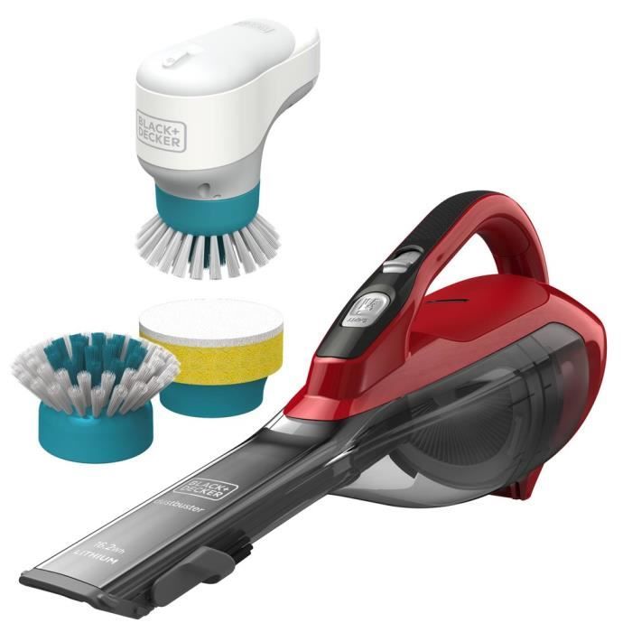 Black & Decker DVA315JBHPC, Sec, Cyclonique, 893 l-min, Sans sac, 0,5 L, Rouge
