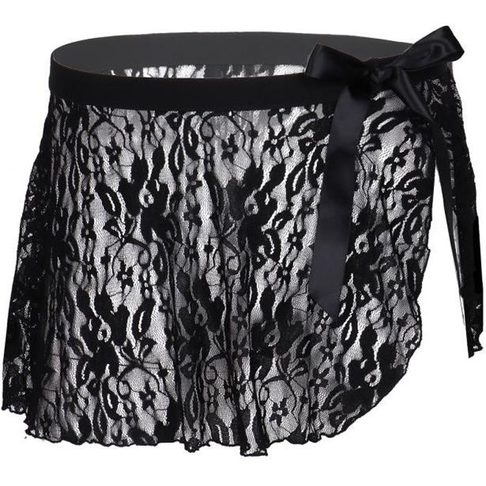 Dpois Homme Mini Jupe Sexy Courte Moulante Transparente Sissy Lingerie