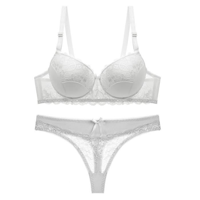 Soutien Gorge Femmes Lingerie Sexy Dentelle Fleurs Push Up Top Pantalon