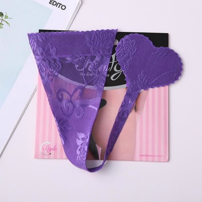 String Tanga Femme Lingerie Sexy En Dentelle Culottes Sous Ouvrir