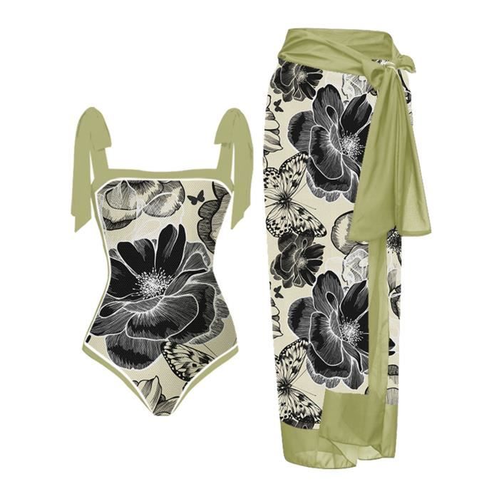 Femme Maillot De Bain Une Pi Ce Bikini Cravate Mousseline De Soie Maxi