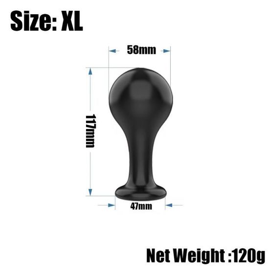 Noir Xl Bouchon Anal Avec Ventouse Bouchon De Fesses Unisexe
