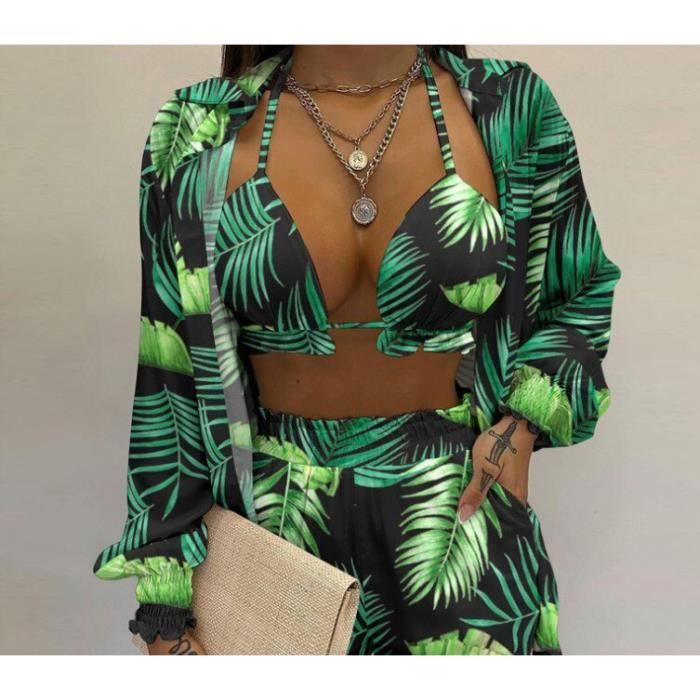 Bikini Swimsuit Maillot De Bain Imprim Floral Pour Ensemble Frgg