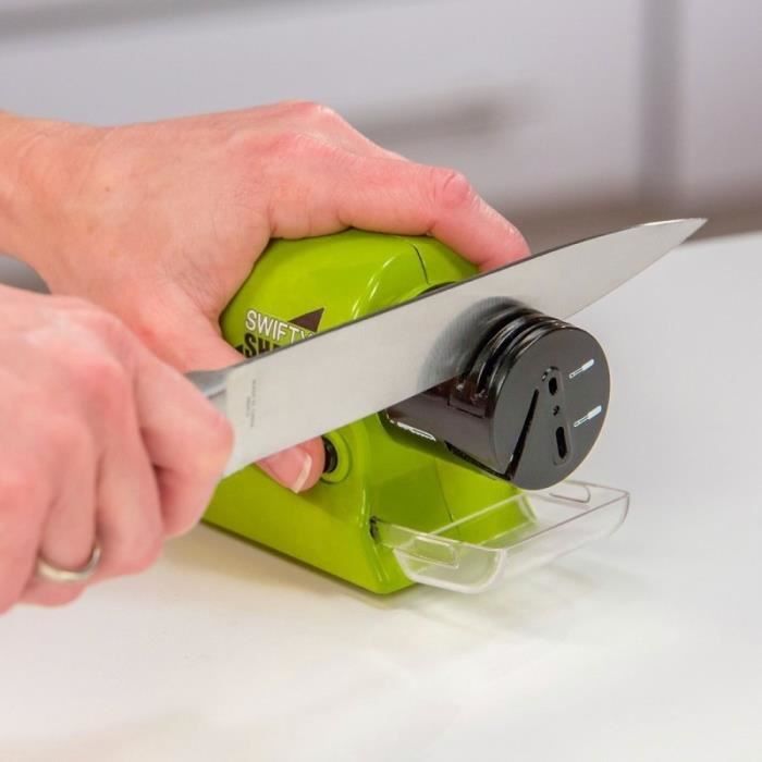 Aiguiseur Swifty de Sharp électrique sans fil Affûteur avec bac vert
