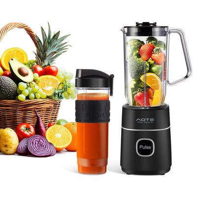 Mixeur Blender - MONMECD - 300W - 4 Lames Inox - 1L + 570ml - Sans BPA - Noir