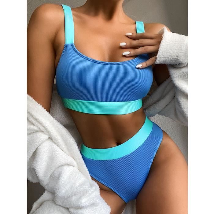 Femmes Sexy Patchwork Bikini Set Push Up Pad Maillots De Bain Maillot