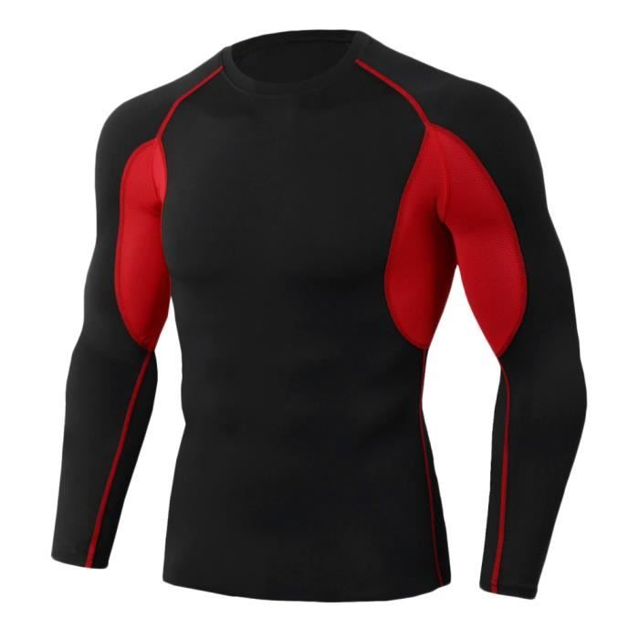 Tee Shirt De Sport Pour Homme Manches Longues Haut De Compression Base Layer Séchage Rapide TC82 M