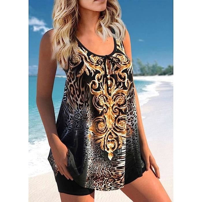 Maillot De Bain Brassiere Amincissant Taille Haute Push Up Ete Bikini Femme Plage Maillot