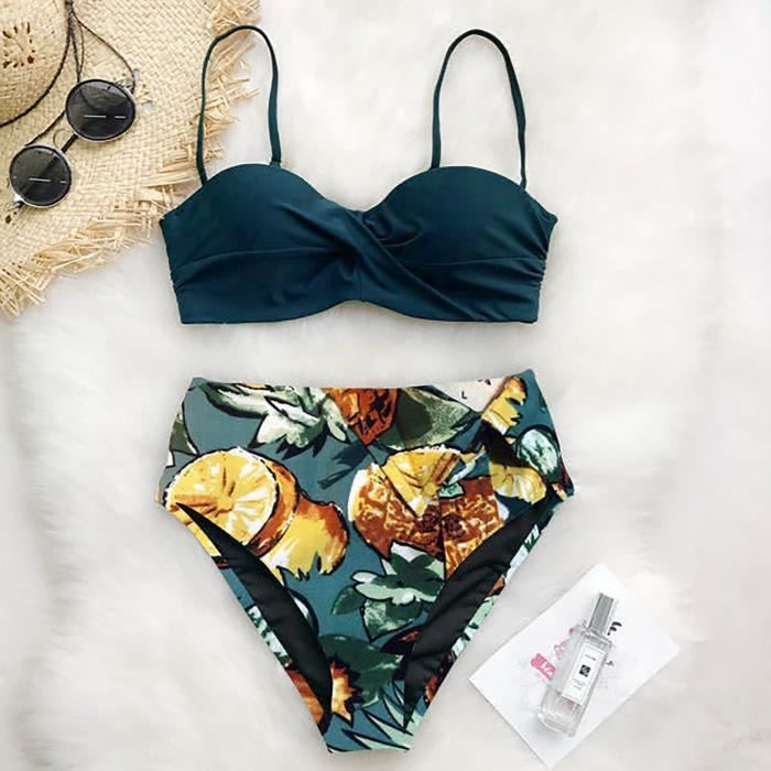 Maillot De Bain Femmes Mode Imprimer Sexy Bikini Push Up Pad Maillots