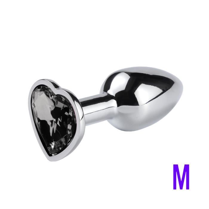 Stimulateur Plug Chapelet Heart Black M Dilatateur Anal En M Tal