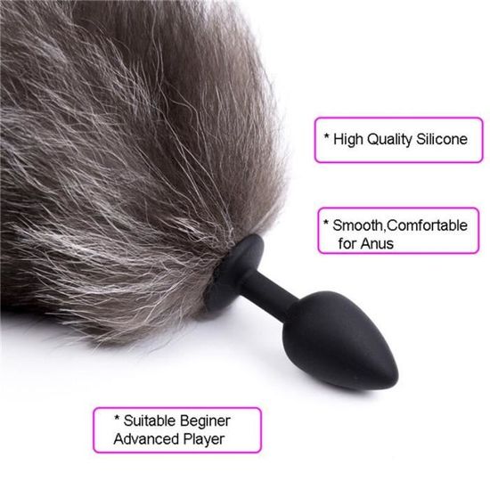 Sextoy Plug Anal En Silicone Queue De Renard Bdsm Dilatateur Anal De