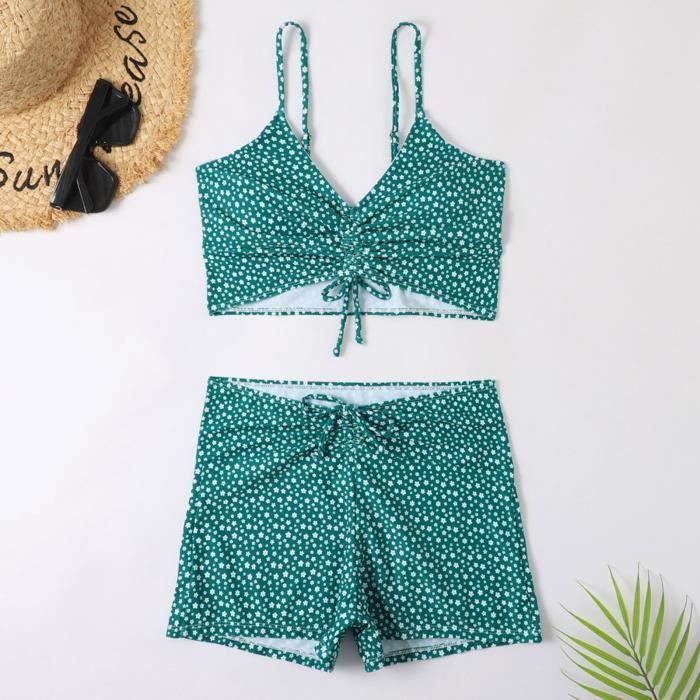 Sexy Casual Bikini Set Ruched Two Piece Swimsuit Plus Size Piece