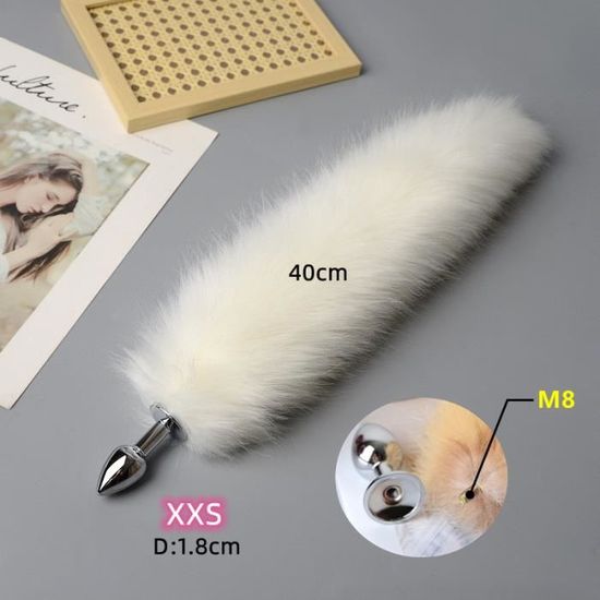 Plug Anal En M Tal Lisse Au Toucher Pour Hommes Et Femmes Jouets Sexuels Anaux Queue Blanche