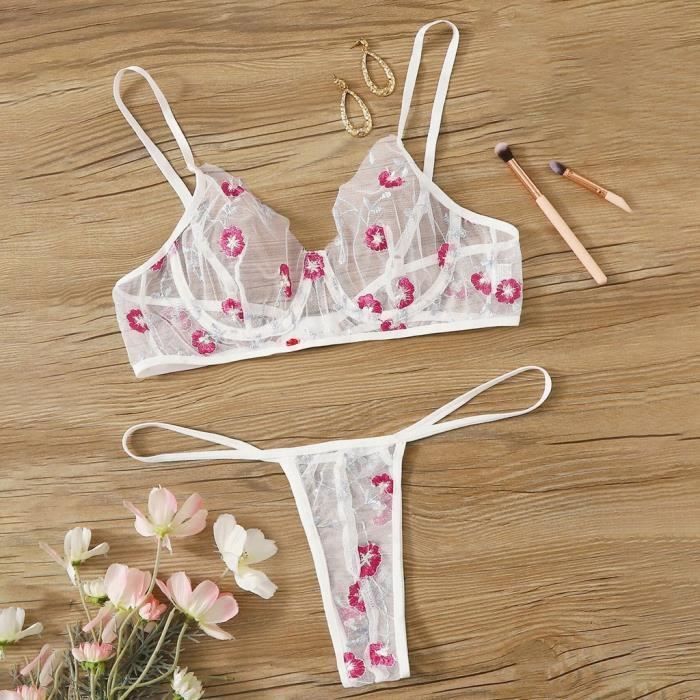 Lingerie sexy dentelle broderie string string tentation sous vêtements