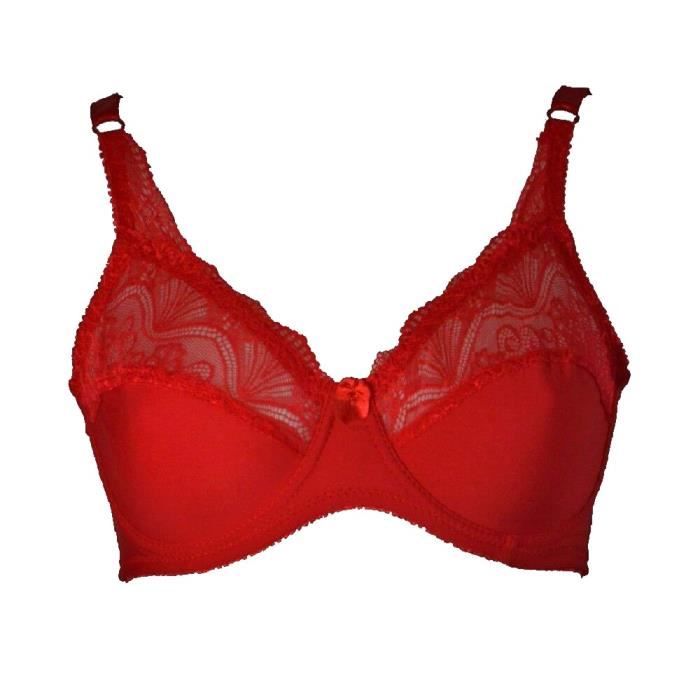 Soutien Gorge Dentelle Rouge Avec Armatures F Lingerie Femme Grande Taille Rouge Cdiscount